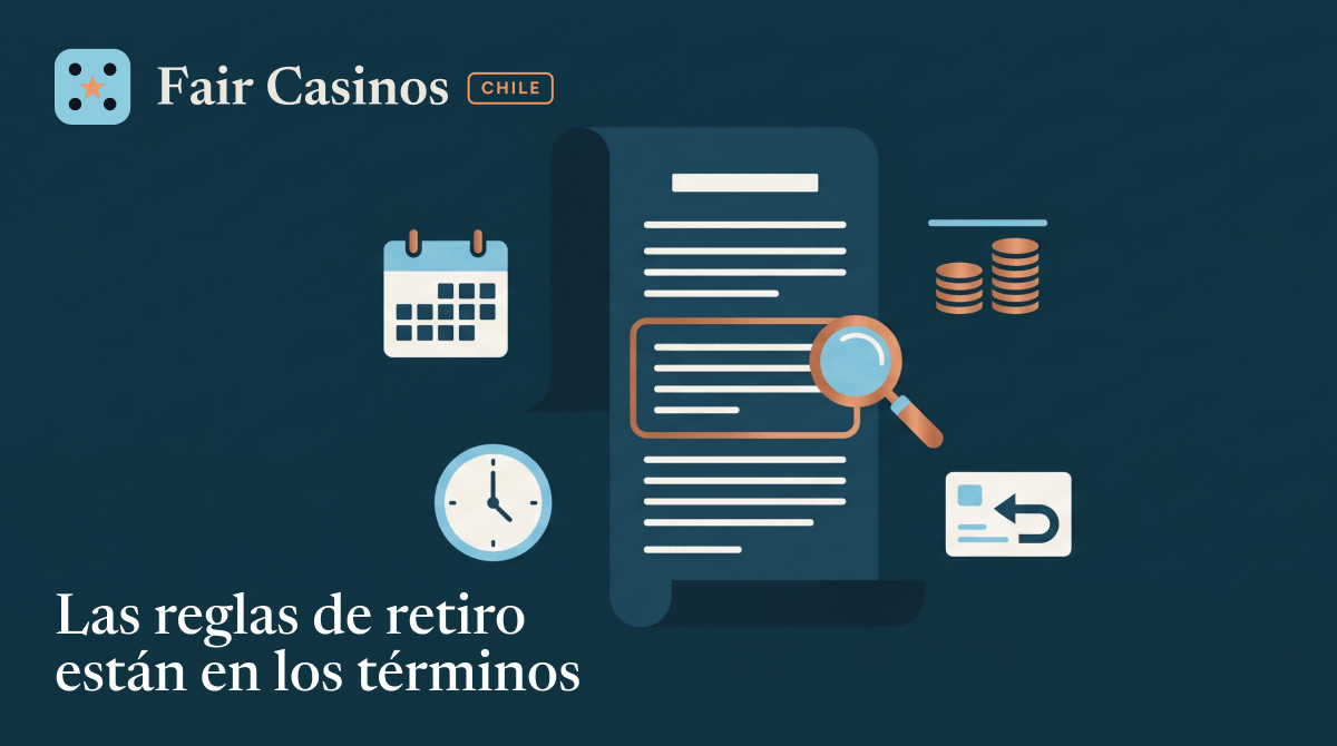 Documento de términos y condiciones con lupa e íconos de reglas