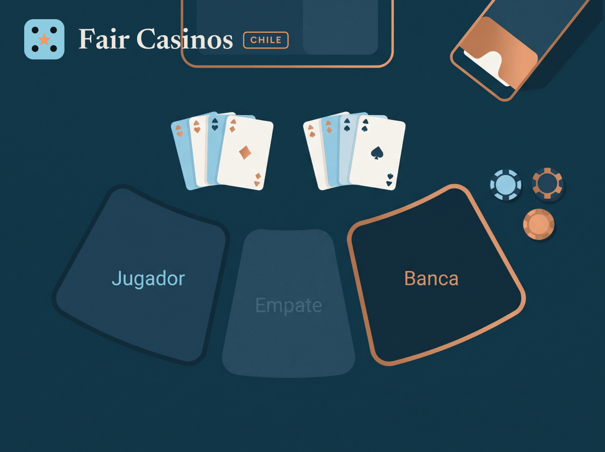 Vista cenital de una mesa de baccarat