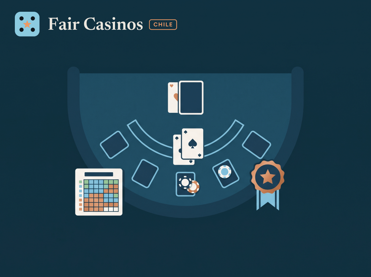 Ilustración de una mesa de blackjack vista desde arriba