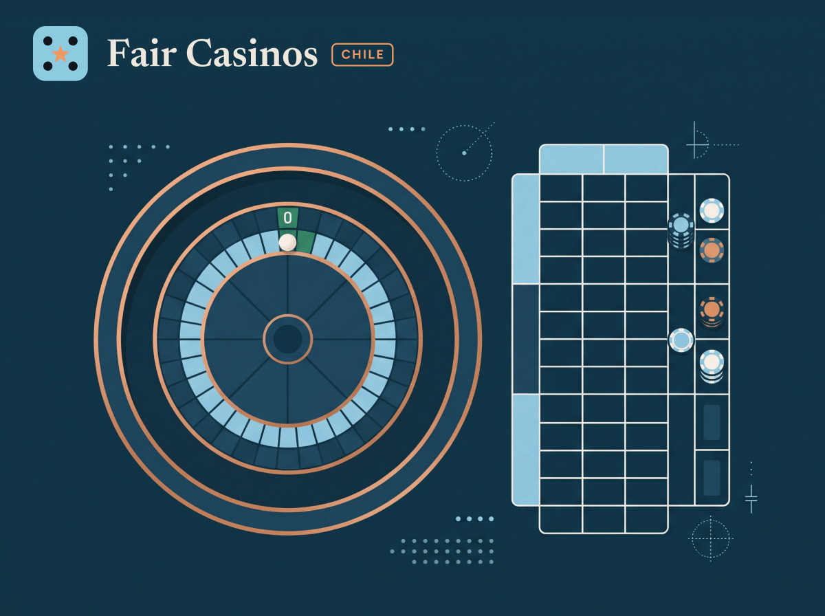 Vista cenital de una ruleta y su tapete de apuestas